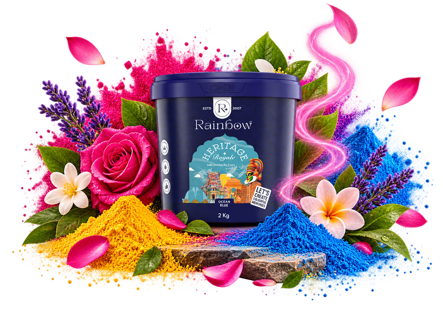 Rainbow scented Rangoli colours