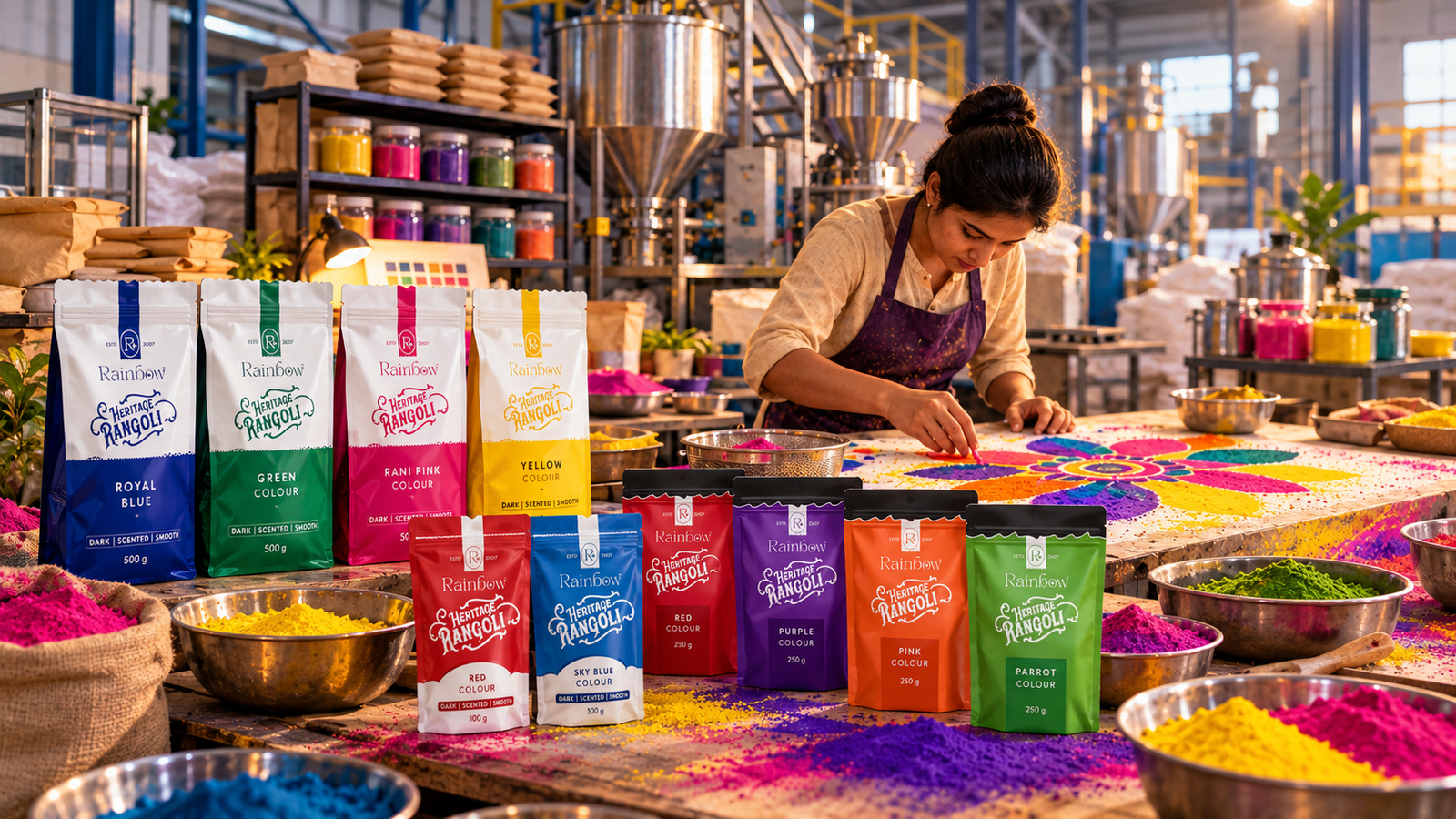 Rainbow Colours Rangoli colour brand journey