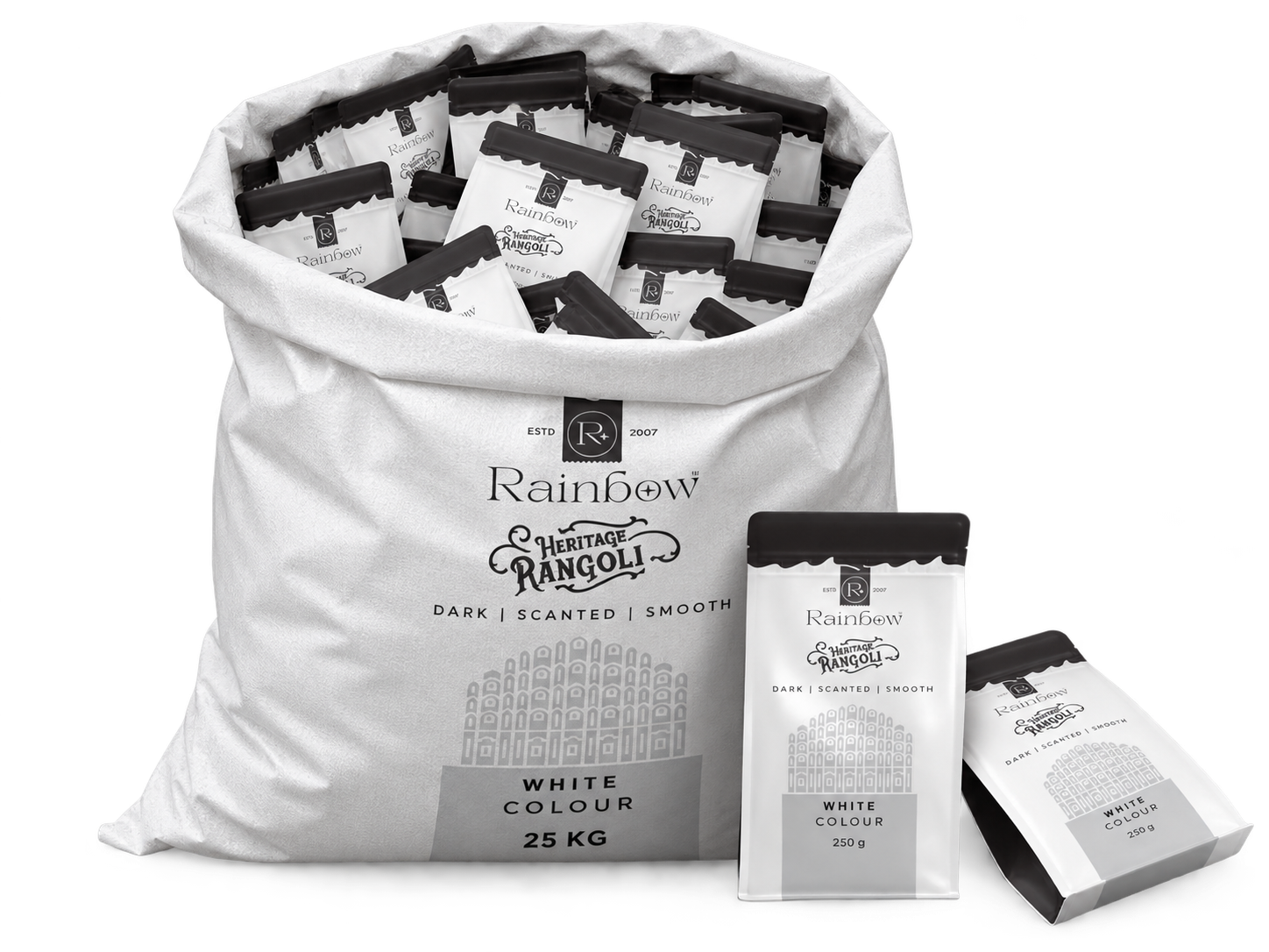 White Rangoli Colour 250 GM Pouch